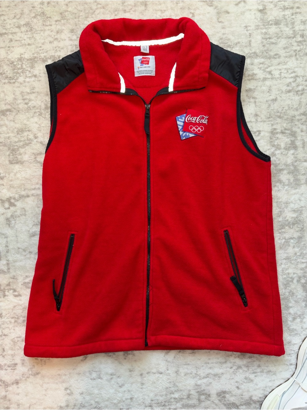 Vintage Salt Lake 2002 Olympics Coca-Cola Fleece Vest Size L